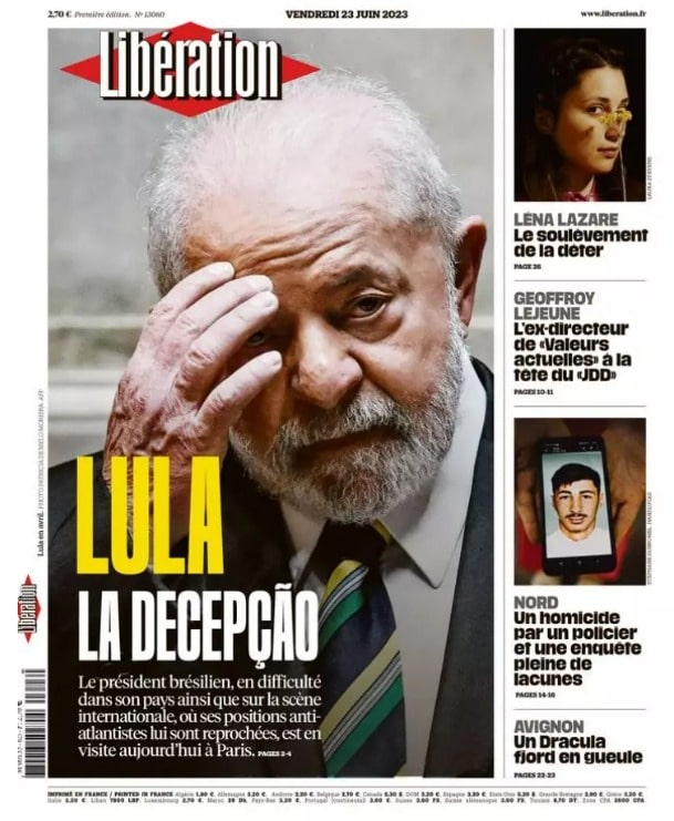 lula é chamado de decepção por jornal frances