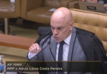 Moraes se enfurece e interrompe voto de André Mendonça durante julgamento, para defender Flávio Dino Alexandre de Moraes