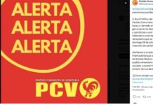 Partido Comunista da Venezuela afirma que Maduro priva a população de seus direitos econômicos e agora democráticos