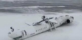 delta avião capotou