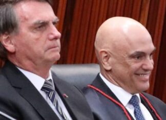 Bolsonaro e alexandre de moraes do stf