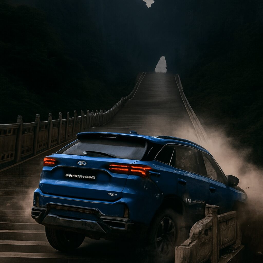 a blue Chery Tiggo 8-min