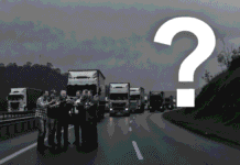 Caminhoneiros greve e caminhões analisando logistica