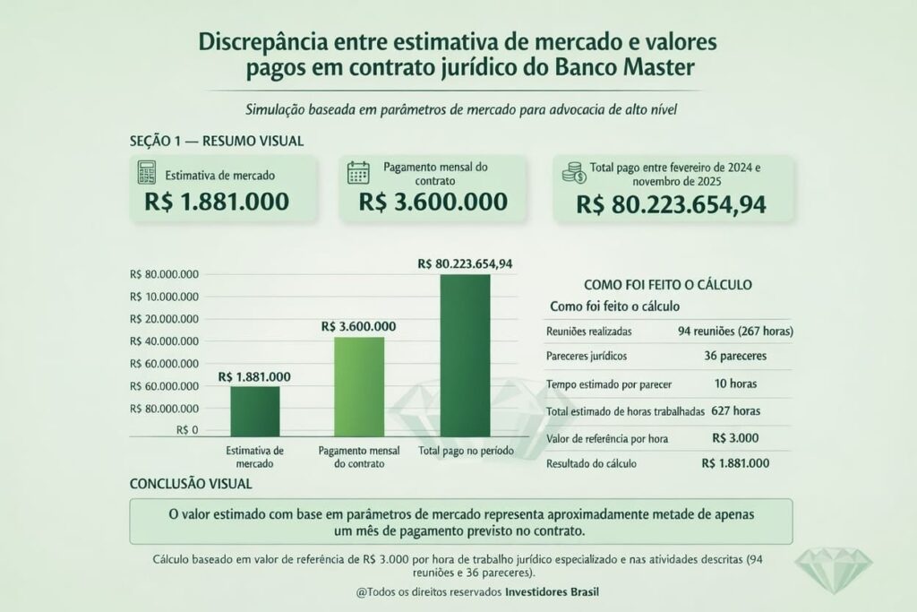 infográfico explica mulher de Moraes expõe contrato jurídico com valores muito acima do padrão da advocacia