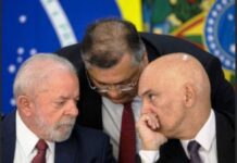 Lula, Moraes e Flávio Dino