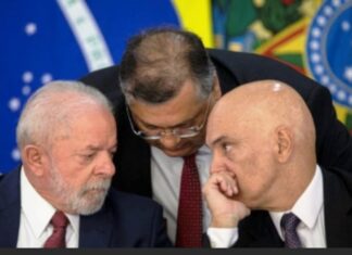 Lula, Moraes e Flávio Dino