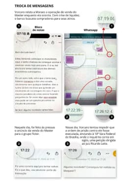 mensagens de visualização única entre Moraes e Vorcaro