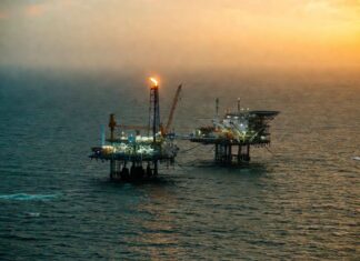 Plataforma offshore em operação no pré-sal da Bacia de Campos