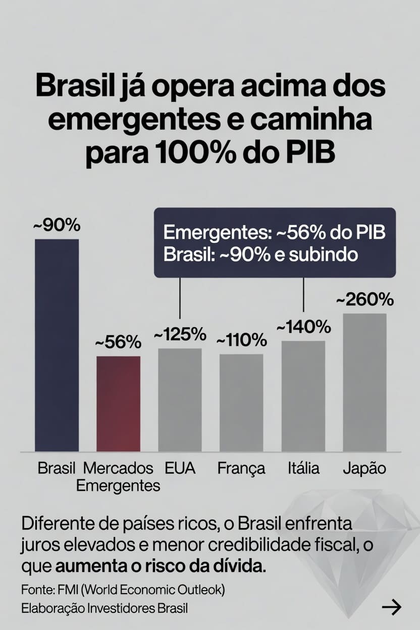 DÍVIDA PÚBLICA BRASIL VS EMERGENTES