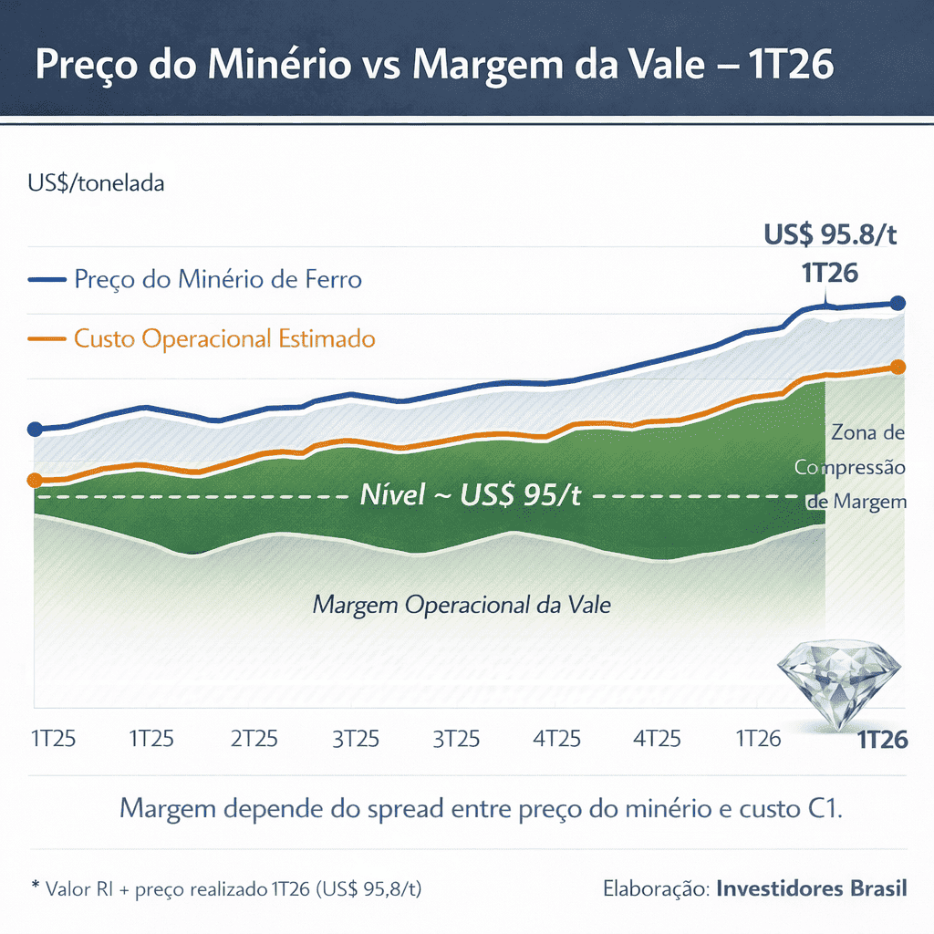 vale, minério de ferro vs custo= margem