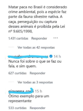 janja e lula comem carne  de paca
