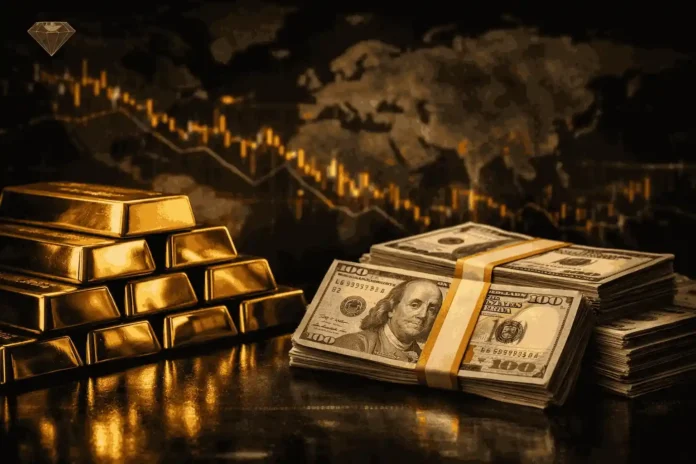 ouro, dólar
