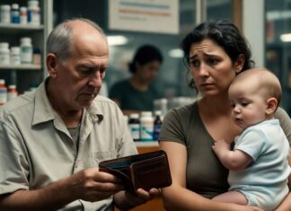 família comprando medicamentos, remédios