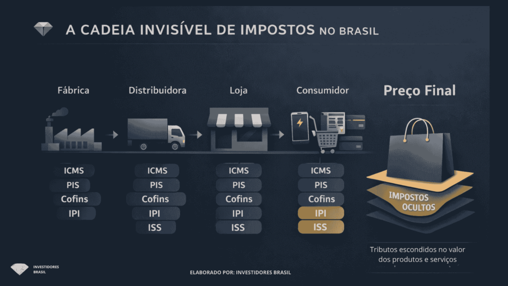 Infográfico dos impostos no Brasil