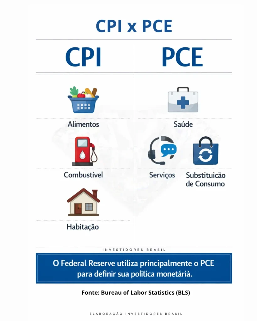 DIFERENÇA ENTRE CPI x PCE AMERICANO inflação