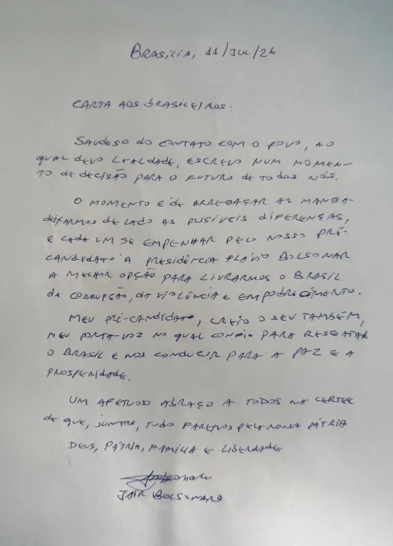 carta de bolsonaro