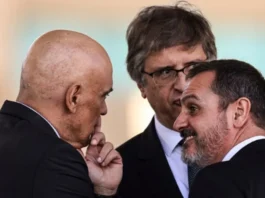 Alexandre de Moraes, Paulo Gonet e Andrei Rodrigue, chefe da PF
