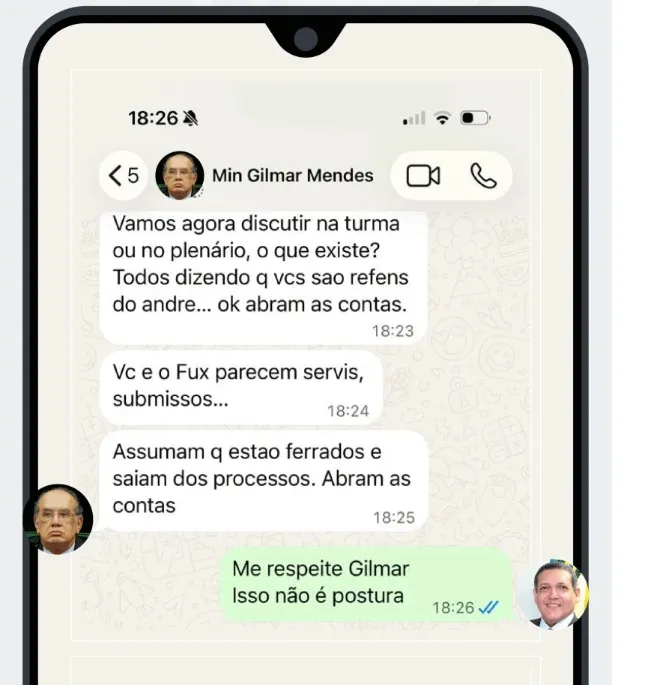 Gilmar Mendes pressionou Fux e Kassio antes de julgamento que decidiria investigação sobre Moraes. Inclusive mandou deixar o TSE 1 ameaca de gilmar stf