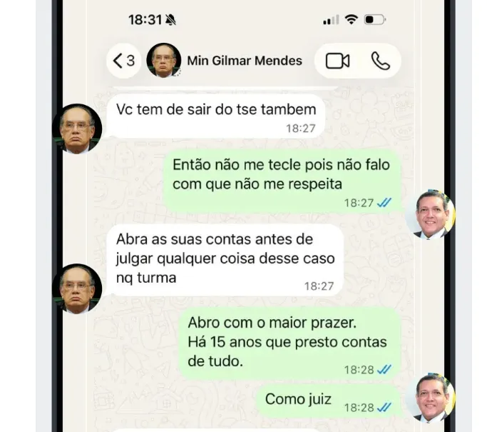 Gilmar Mendes pressionou Fux e Kassio antes de julgamento que decidiria investigação sobre Moraes. Inclusive mandou deixar o TSE 2 gilmar ameaca kassio defende moraes stf